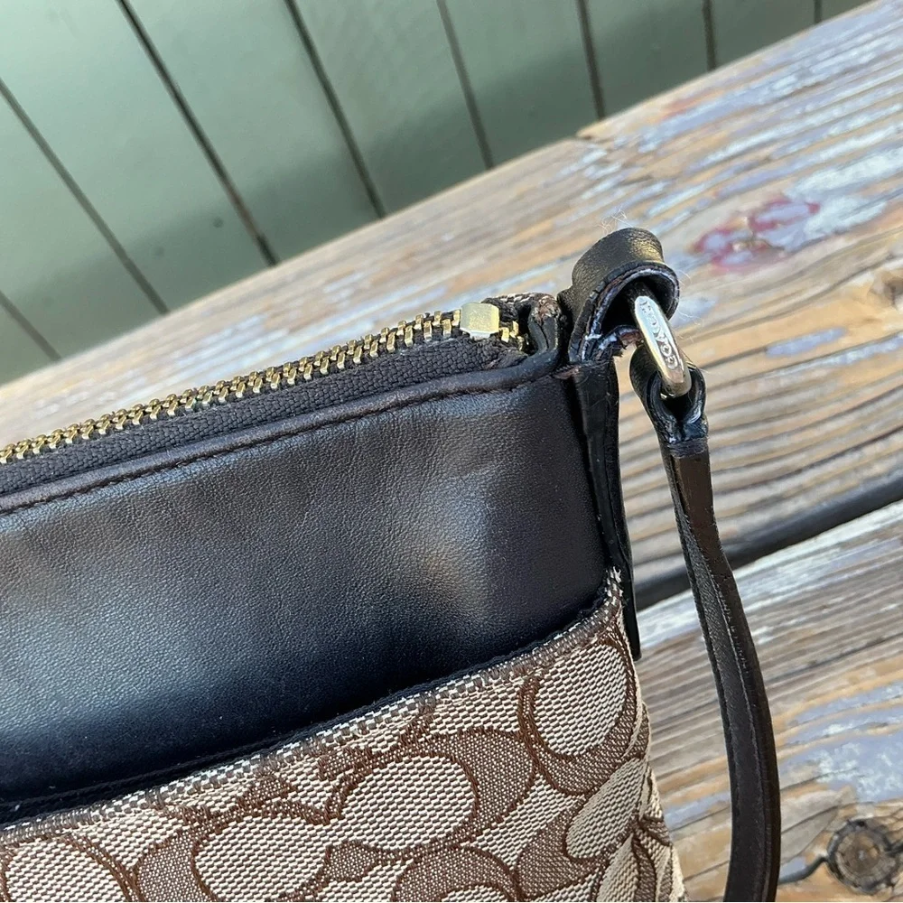 Coach Signature Canvas North South Swingpack Crossbody Bag